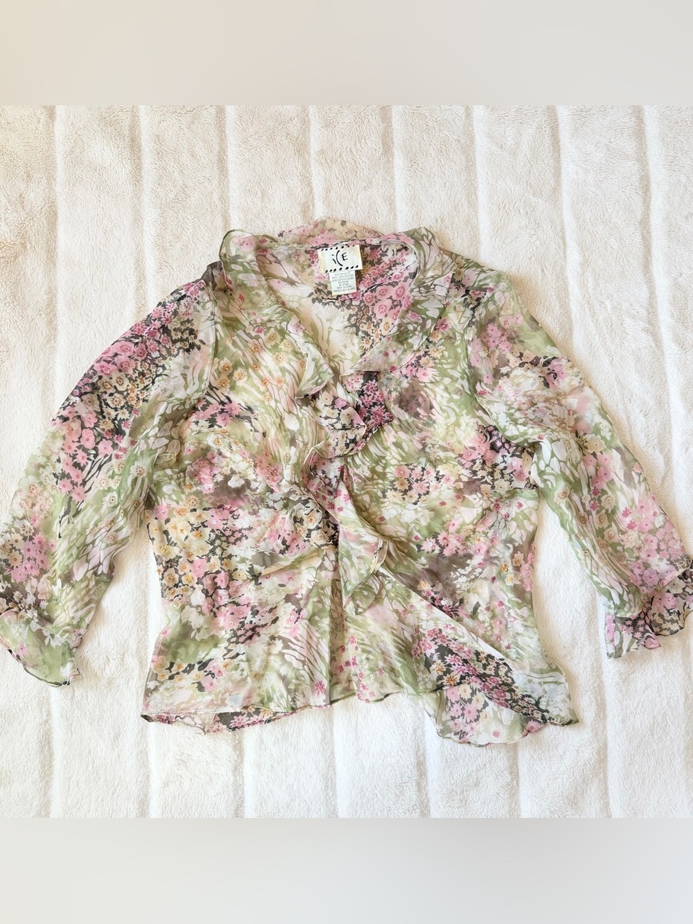 Vintage Y2K Silk Fairy Top Beaded Size Large